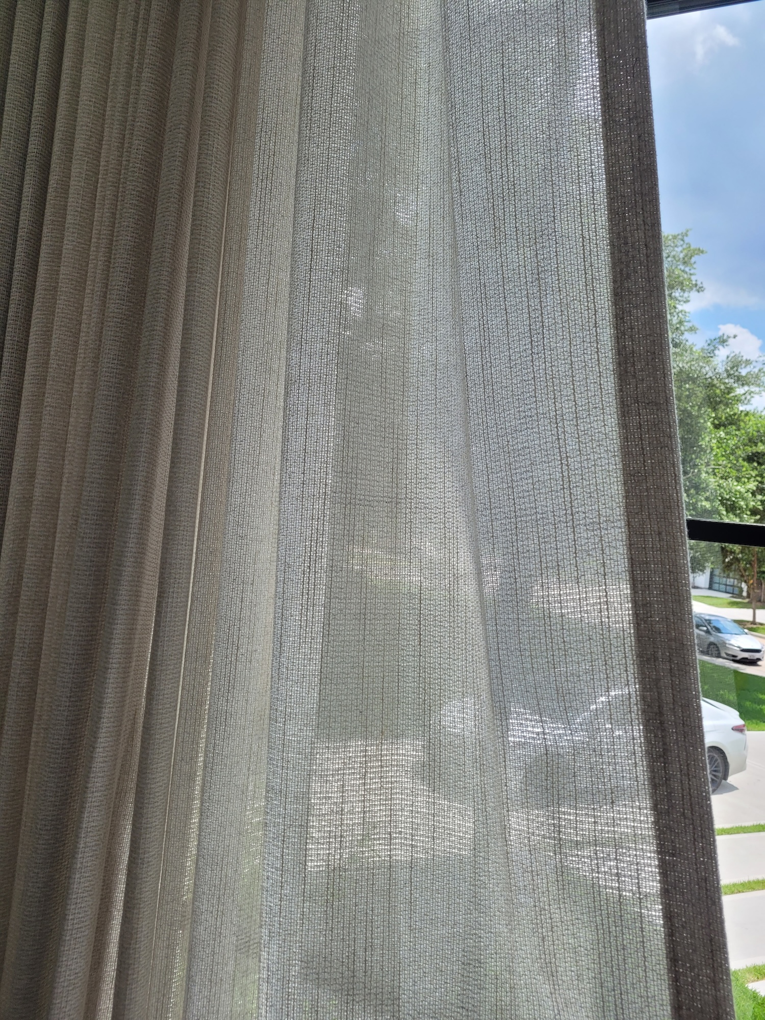 Sheer Drapery Wall In Dining Room Houston Tx The Shady Lady