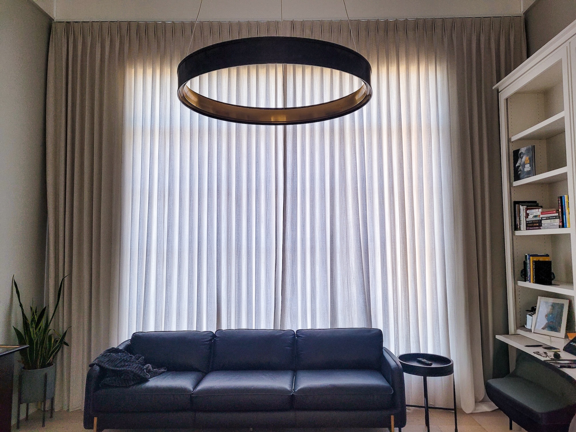 Privacy Lined Sheer Drapery In Large Office The Shady Lady Houston